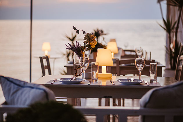 Dinner by the sea