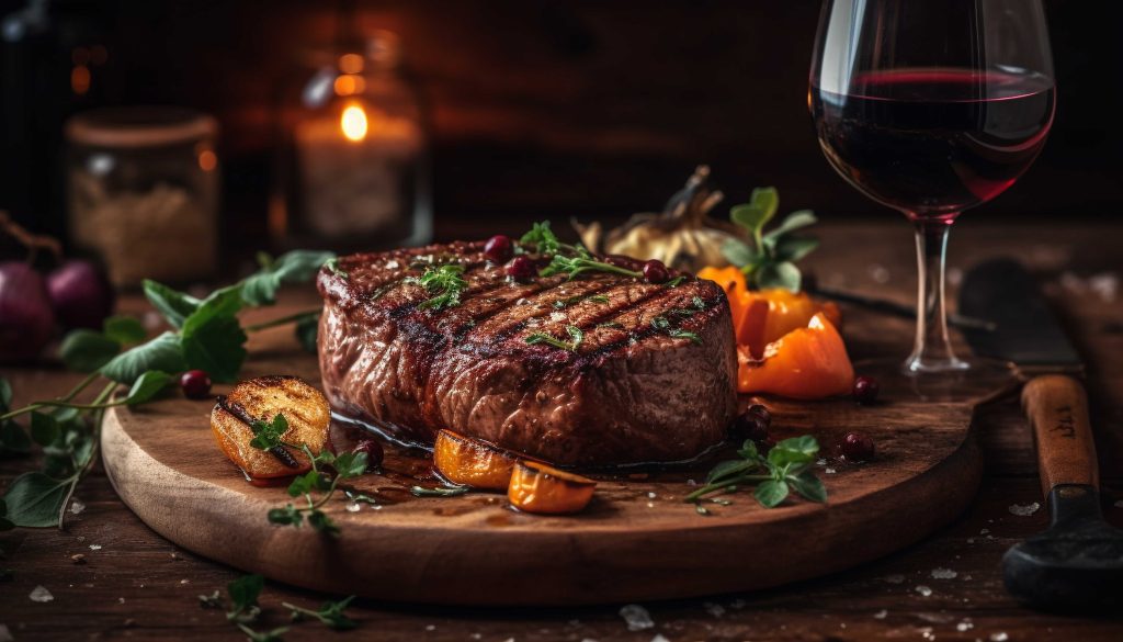 grilled-sirloin-steak-rustic-wood-table-1